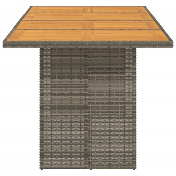 Gartentisch Akazie Grau 190cm Poly Rattan