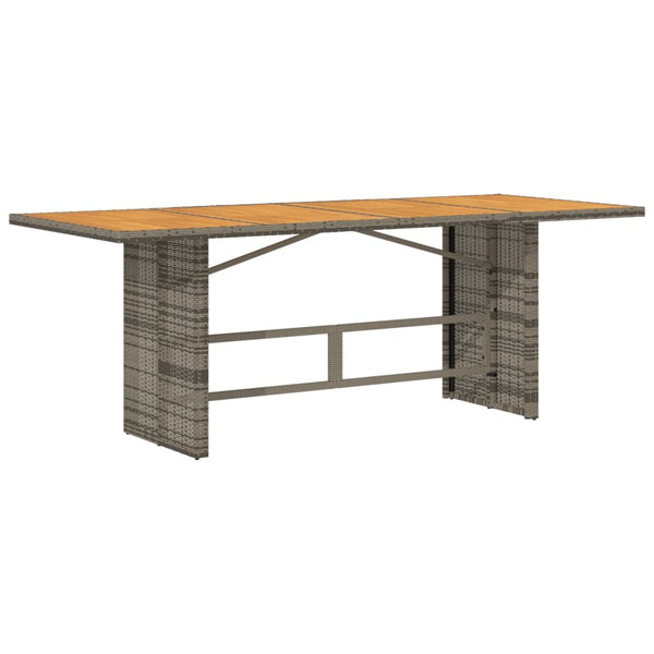 Gartentisch Akazie Grau 190cm Poly Rattan