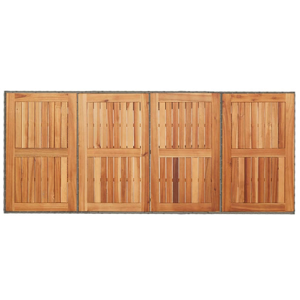Gartentisch Akazie Grau 190cm Poly Rattan