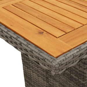 Gartentisch Akazie Grau 190cm Poly Rattan