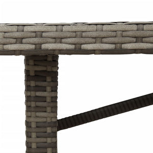 Gartentisch Akazie Grau 190cm Poly Rattan
