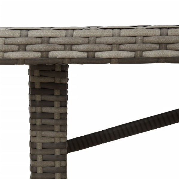 Gartentisch Akazie Grau 190cm Poly Rattan
