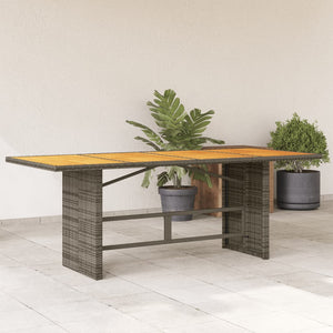 Gartentisch Akazie Grau 190cm Poly Rattan