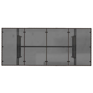 Poly Rattan Gartentisch mit Glasplatte Braun