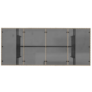 Beiger Gartentisch mit Glasplatte 190x80 cm