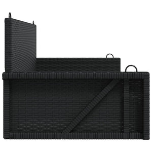 Schwarze Hängebank Poly Rattan 119 cm