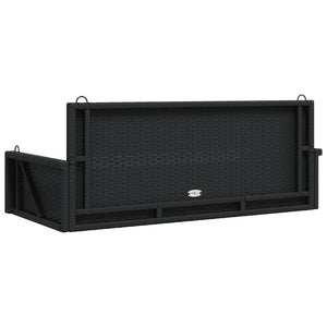 Schwarze Hängebank Poly Rattan 119 cm