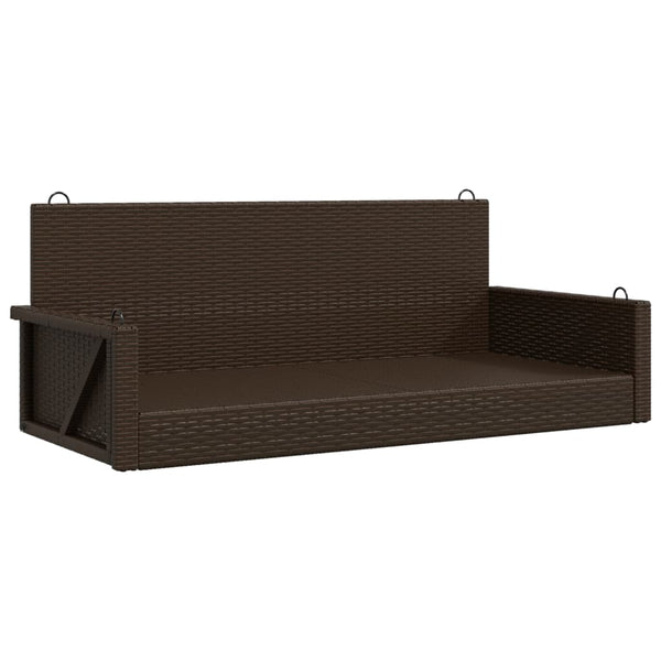Hängebank Braun Poly Rattan 119 cm