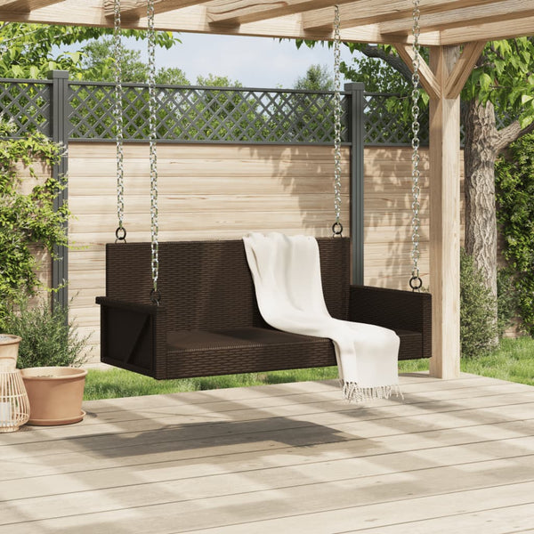 Hängebank Braun Poly Rattan 119 cm