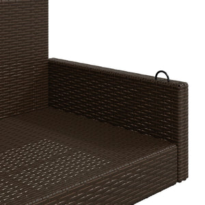 Hängebank Braun Poly Rattan 119 cm