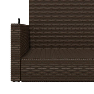 Hängebank Braun Poly Rattan 119 cm