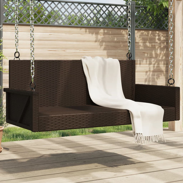 Hängebank Braun Poly Rattan 119 cm