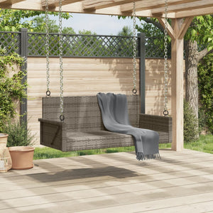 Hängebank Grau Poly Rattan 119 cm