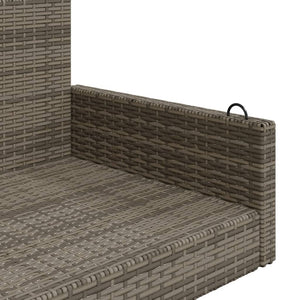 Hängebank Grau Poly Rattan 119 cm