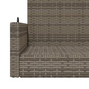 Hängebank Grau Poly Rattan 119 cm