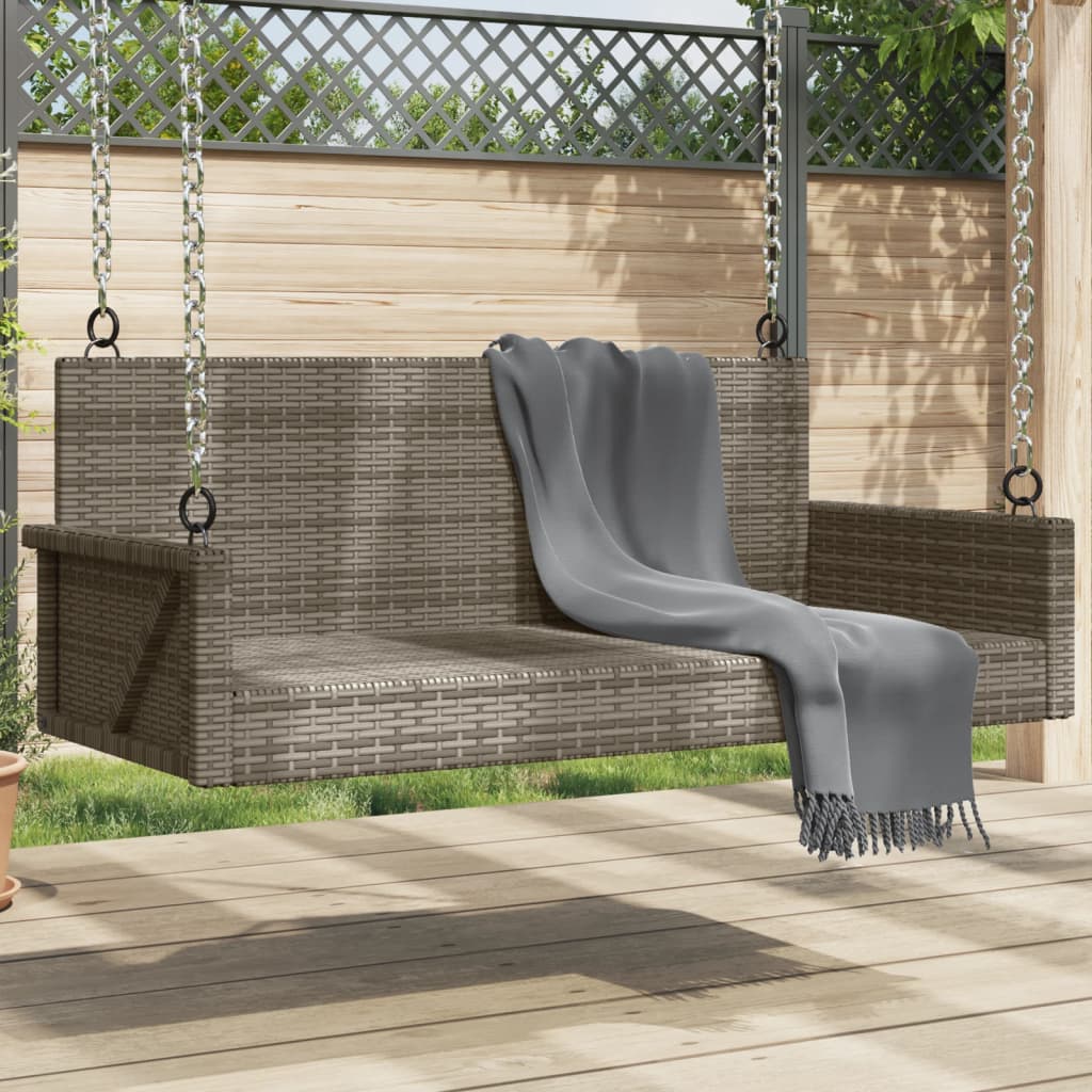 Hängebank Grau Poly Rattan 119 cm