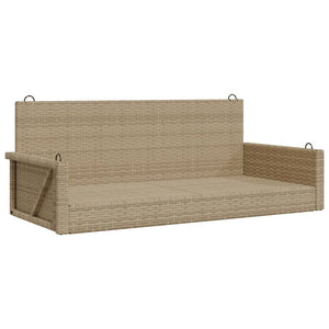 Beige Hängebank Poly Rattan 119 cm