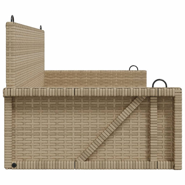Beige Hängebank Poly Rattan 119 cm