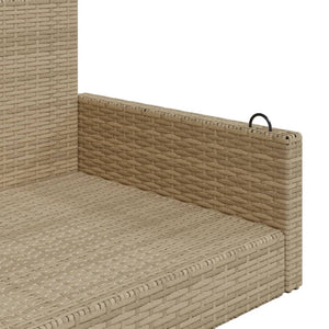 Beige Hängebank Poly Rattan 119 cm