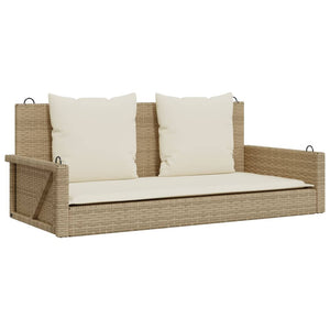 Hängebank Beige mit Kissen 119x56x48 cm