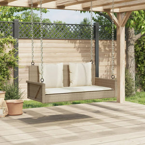 Hängebank Beige mit Kissen 119x56x48 cm
