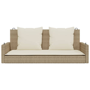 Hängebank Beige mit Kissen 119x56x48 cm