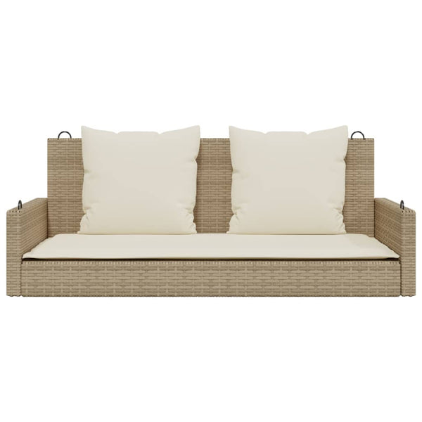 Hängebank Beige mit Kissen 119x56x48 cm