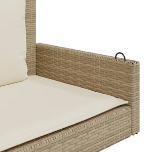 Hängebank Beige mit Kissen 119x56x48 cm