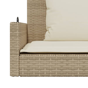 Hängebank Beige mit Kissen 119x56x48 cm