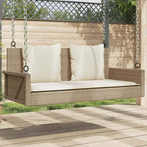 Hängebank Beige mit Kissen 119x56x48 cm
