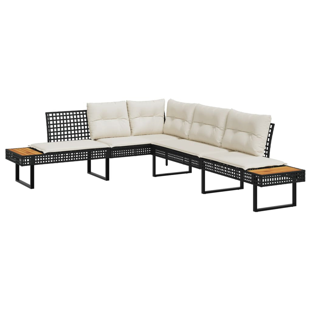 L-förmiges Gartensofa mit Kissen
