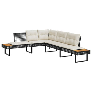 L-förmiges Gartensofa mit Kissen
