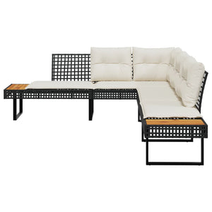L-förmiges Gartensofa mit Kissen