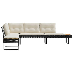 L-förmiges Gartensofa mit Kissen