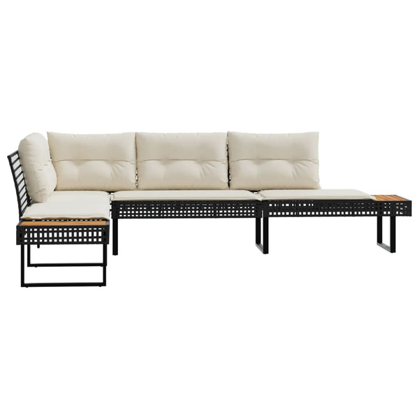 L-förmiges Gartensofa mit Kissen