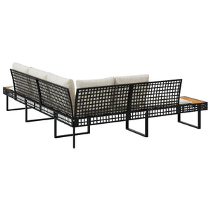 L-förmiges Gartensofa mit Kissen