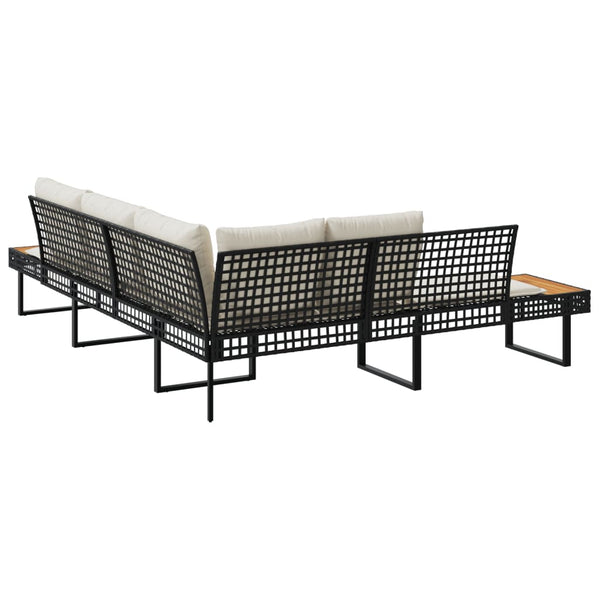 L-förmiges Gartensofa mit Kissen