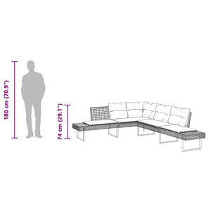 L-förmiges Gartensofa mit Kissen