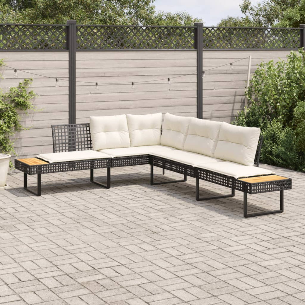 L-förmiges Gartensofa mit Kissen