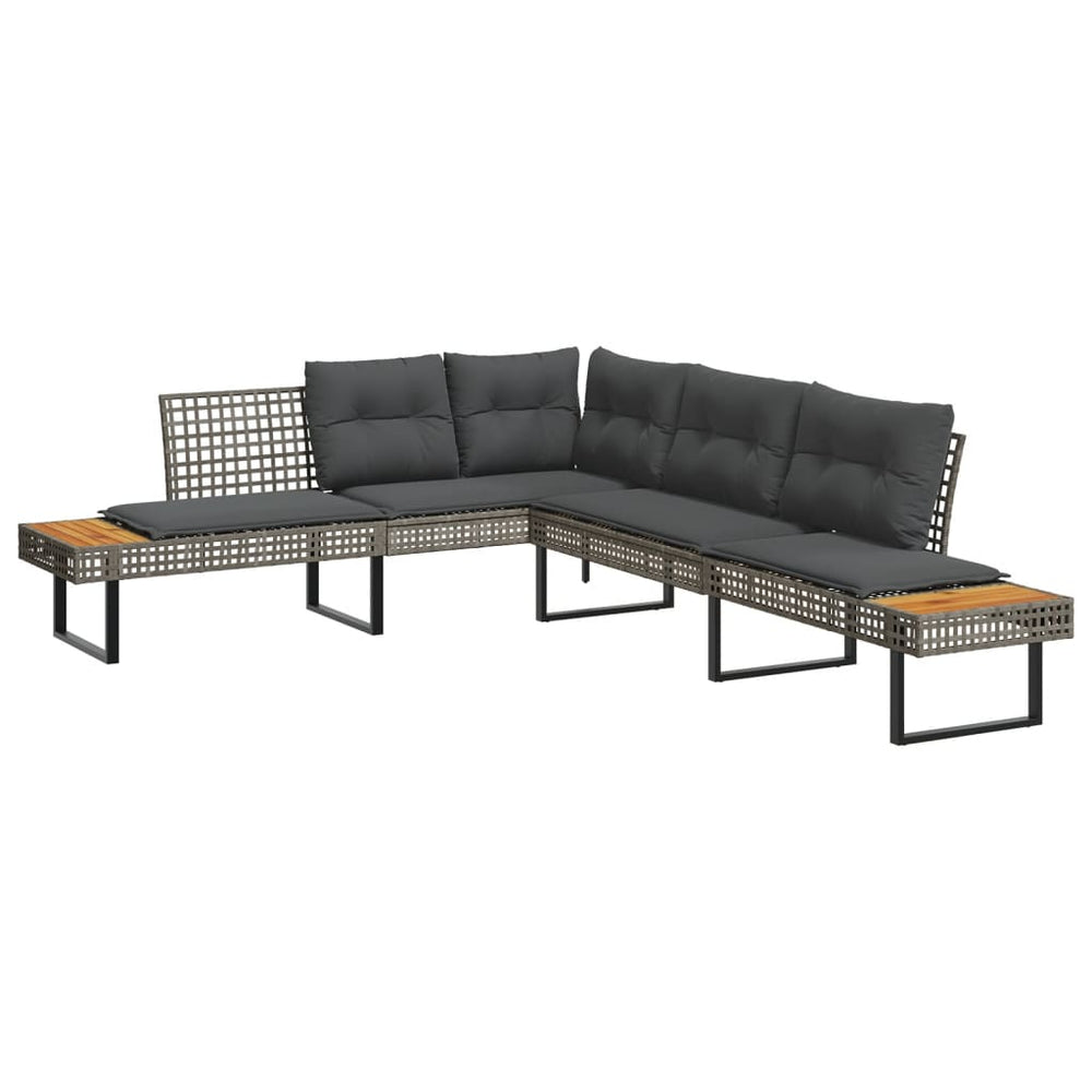 L-förmiges Gartensofa mit Kissen