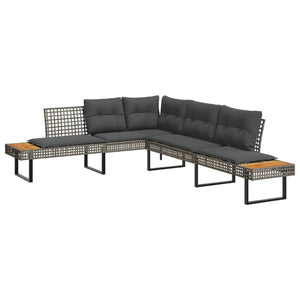 L-förmiges Gartensofa mit Kissen