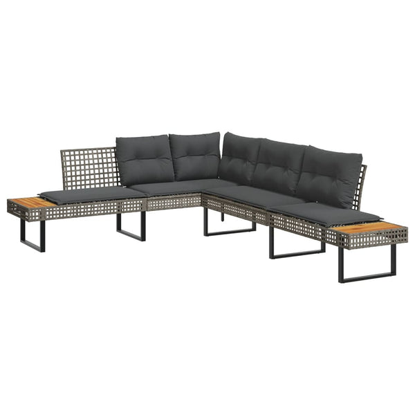 L-förmiges Gartensofa mit Kissen