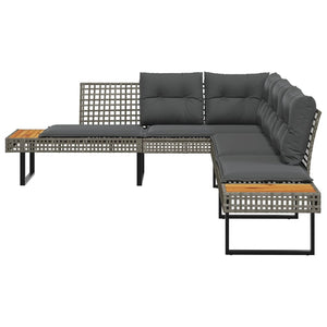 L-förmiges Gartensofa mit Kissen