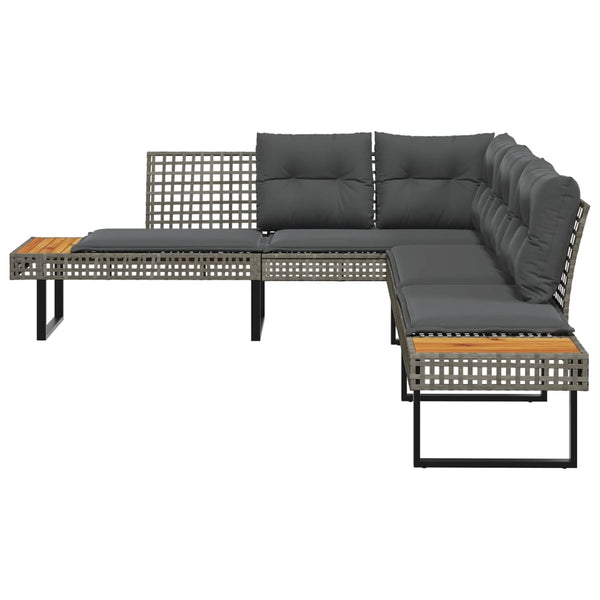 L-förmiges Gartensofa mit Kissen