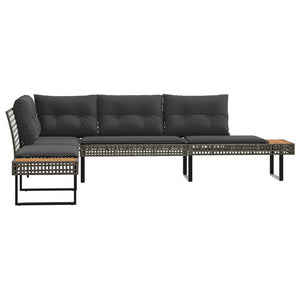 L-förmiges Gartensofa mit Kissen