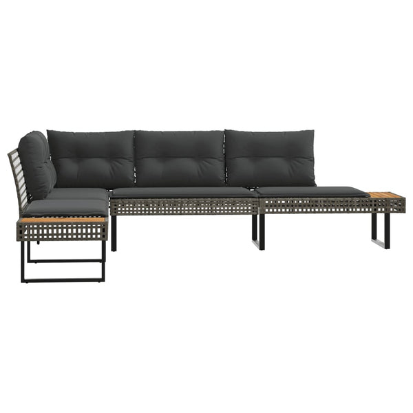 L-förmiges Gartensofa mit Kissen