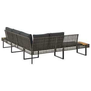 L-förmiges Gartensofa mit Kissen