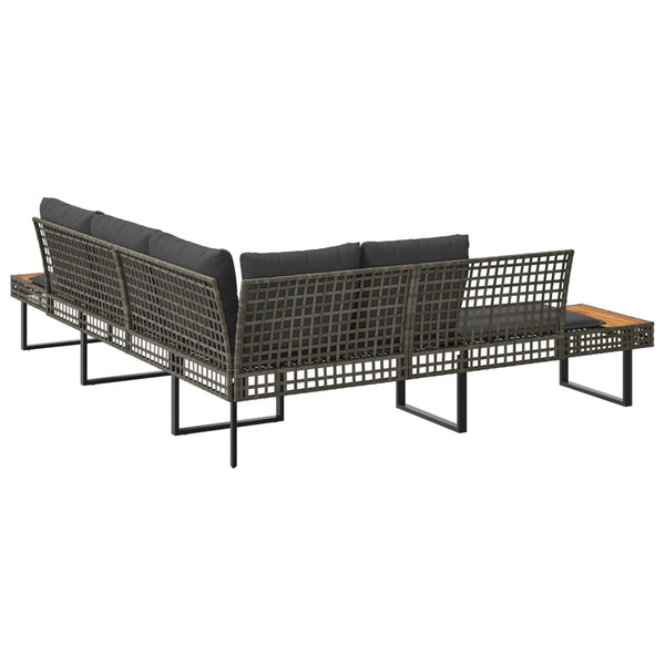L-förmiges Gartensofa mit Kissen