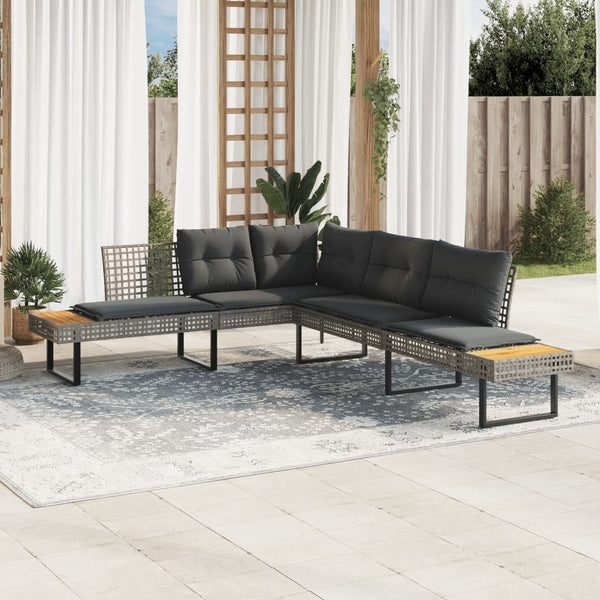 L-förmiges Gartensofa mit Kissen