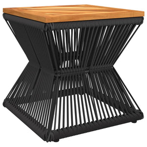 Couchtisch Akazienholz mit Drahtgestell Schwarz 38x38 cm